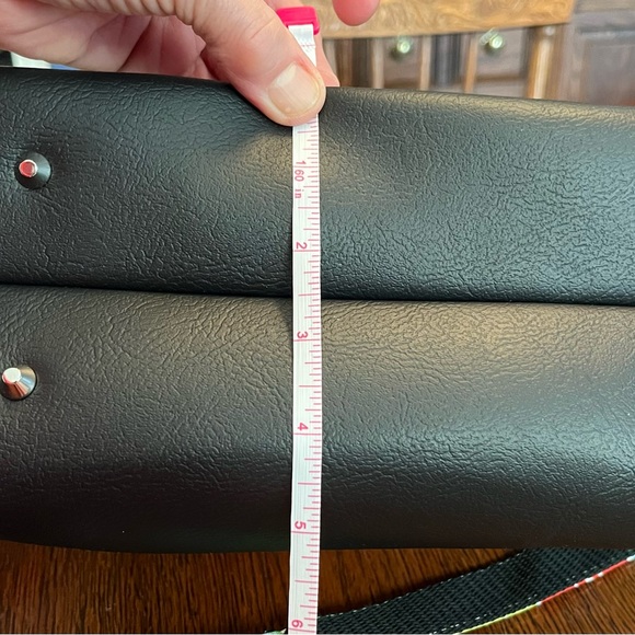 NWOT Handmade Grinchmas Themed Satchel Bag -Green, Red & trimmed in Black. - Picture 10 of 13